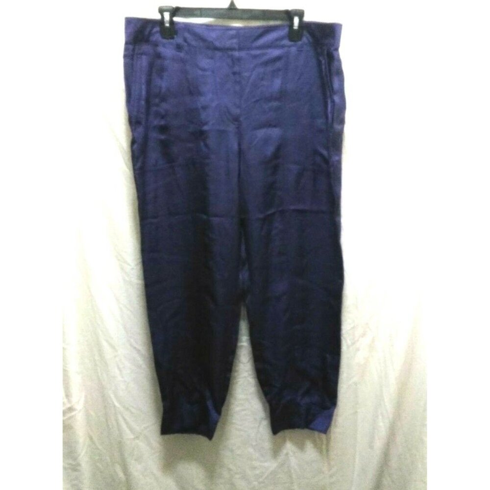 LOFT Purple Cropped Pants Women 14 High Rise Viscose Tapered Zip Fly New